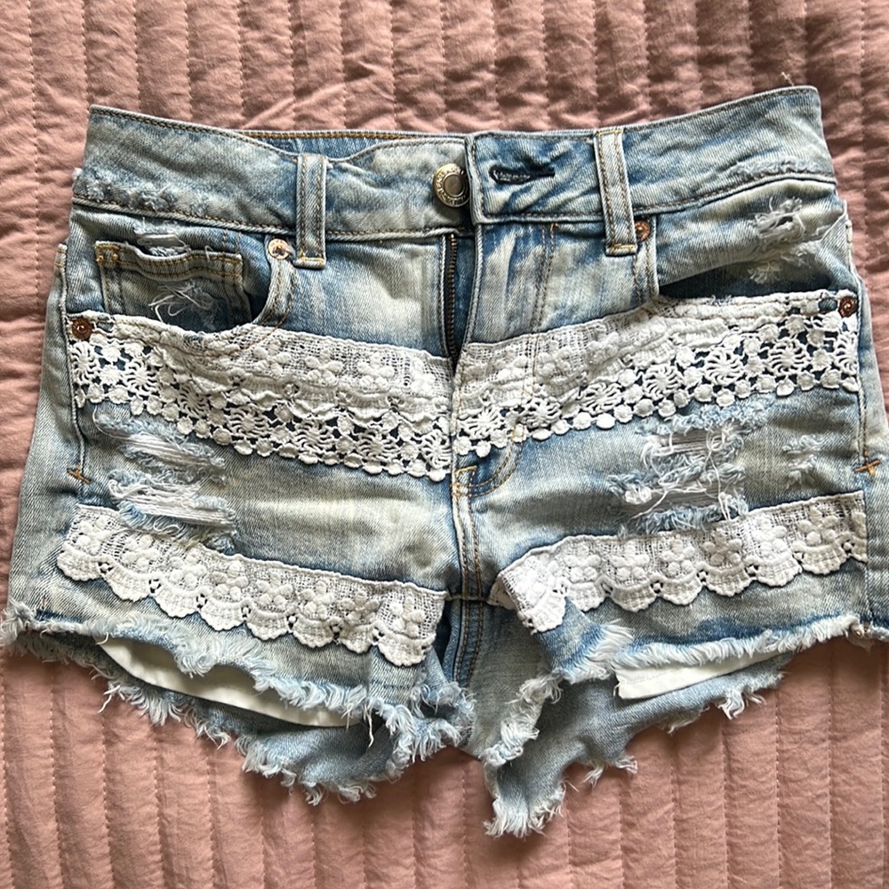 american eagle stretch shorts